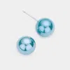Fashnzfab Pearl Stud Earrings - Turquoise In Blue