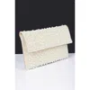 FASHNZFAB PEARL STUDDED ENVELOPE CLUTCH BAG