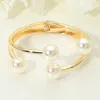 Fashnzfab Pearl Tip Hinged Bangle Bracelet In Pattern