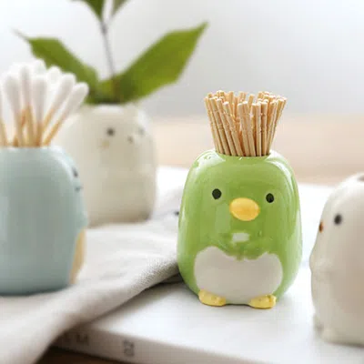 Fashnzfab Penguin Ceramic Toothbrush Holder / Pen Stand