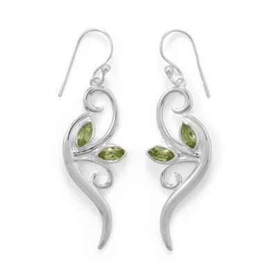 Fashnzfab Peridot Leaf Design Earrings In Neutral