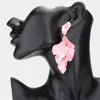 Fashnzfab Petal Cluster Vine Link Dangle Earrings - Pink In Pink