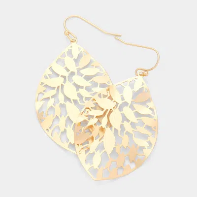 Fashnzfab Petal Filigree Brass Metal Dangle Earrings In Multi