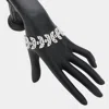 Fashnzfab Petal Rhinestone Evening Bracelet Silver In Silver