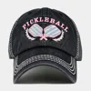Fashnzfab Pickleball Double Paddle Embroidered Vintage Baseball Cap In Black
