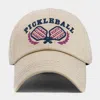 Fashnzfab Pickleball Double Paddle Embroidered Vintage Baseball Cap In Sand