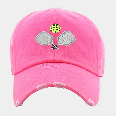 Fashnzfab Pickleball Paddle Ball Vintage Baseball Cap In Pink
