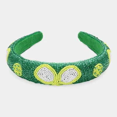 Fashnzfab Pickleball Paddle Seed Beaded Headband In Green
