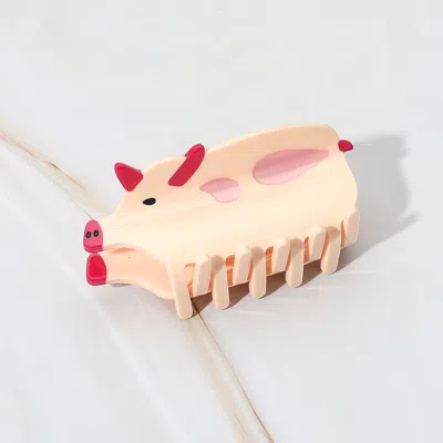 Fashnzfab Pig Hair Claw Clip In Pink