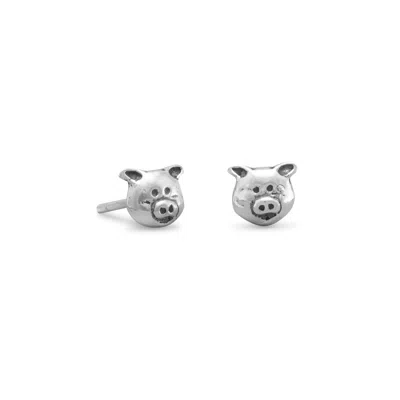 Fashnzfab Piggy Stud Earrings In Transparent
