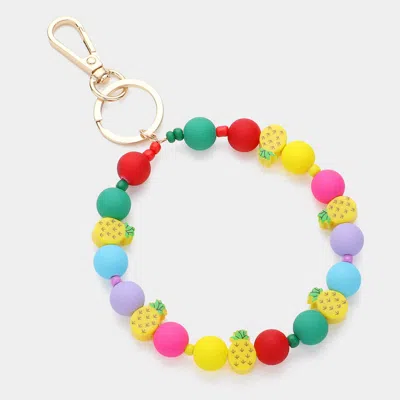 Fashnzfab Pineapple Accented Beaded Keychain / Bracelet Multi