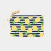 Fashnzfab Pineapple Accented Striped Id Wallet Detachable Lanyard In Blue