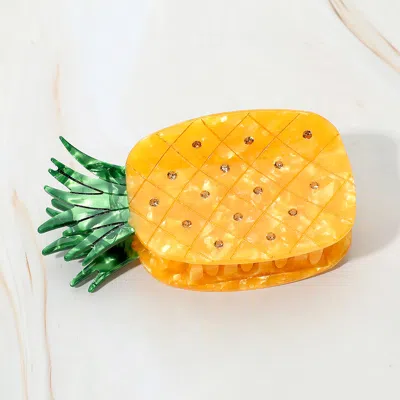 Fashnzfab Pineapple Hair Claw Clip In Yellow