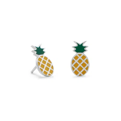 Fashnzfab Pineapple Polished Earrings In Neutral