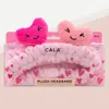 Fashnzfab Pink Heart Plush Bath Headband In Pink