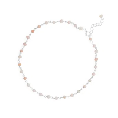 Fashnzfab Pink Party! 9.5" + 1" Opal Bead Anklet In Purple