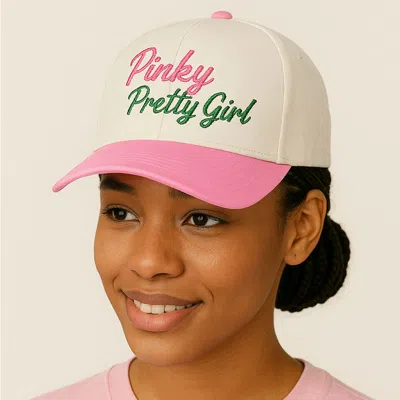 Fashnzfab Pinky Pretty Girl Message Embroidered Baseball Cap In Multi