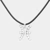 Fashnzfab Pisces - Stone Embellished Zodiac Pendant Necklace In Silver
