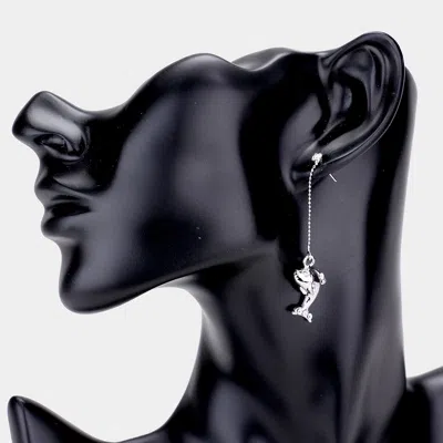 Fashnzfab Pisces - Zodiac Sign Dangle Earrings - Clear, Silver