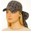 Fashnzfab Plaid Bow Back Scarf Baseball Cap In Black