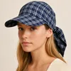 Fashnzfab Plaid Bow Back Scarf Baseball Cap In Multi
