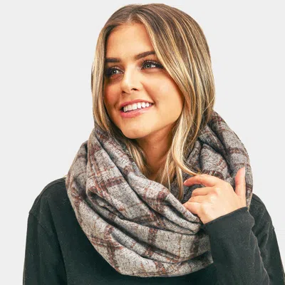 Fashnzfab Plaid Check Infinity Scarf In Blue