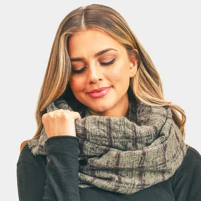Fashnzfab Plaid Check Infinity Scarf In Green
