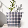 Fashnzfab Plaid Check Pattern Printed Canvas Tote Eco Bag In Sand