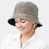 Fashnzfab Plaid Check Patterned Bucket Hat In Blue