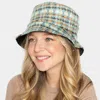 Fashnzfab Plaid Check Patterned Bucket Hat In Green