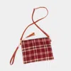 Fashnzfab Plaid Check Patterned Crossbody / Clutch Bag In White