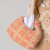 Fashnzfab Plaid Check Patterned Sherpa Tote Bag In Pink
