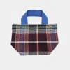Fashnzfab Plaid Check Patterned Small Tote Bag In Purple