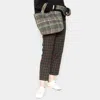 Fashnzfab Plaid Check Patterned Tote Bag In Gray