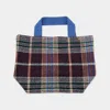 Fashnzfab Plaid Check Patterned Tote Bag In Purple