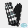 Fashnzfab Plaid Check Patterned Touch Smart Gloves In Black
