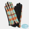 Fashnzfab Plaid Check Patterned Touch Smart Gloves In Multi