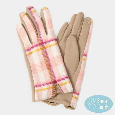 Fashnzfab Plaid Check Patterned Touch Smart Gloves In Multi