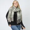 Fashnzfab Plaid Oblong Scarf/shawl In Multi