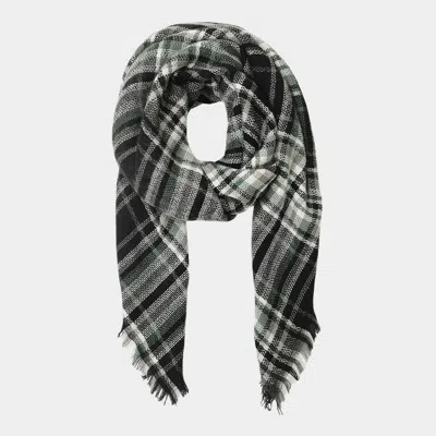 Fashnzfab Plaid Scarf In Black