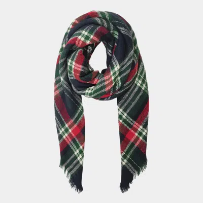 Fashnzfab Plaid Scarf In Green