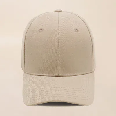 Fashnzfab Plain Baseball Cap In Beige