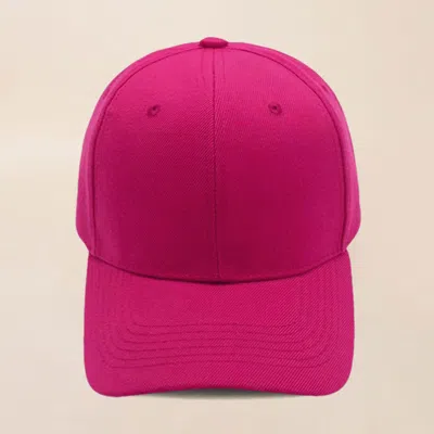 Fashnzfab Plain Baseball Cap In Pink