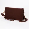 Fashnzfab Plain Faux Suede Crossbody Clutch Bag In Brown