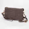 Fashnzfab Plain Faux Suede Crossbody Clutch Bag In Gray