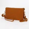 Fashnzfab Plain Faux Suede Crossbody Clutch Bag In Multi