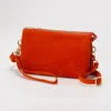 Fashnzfab Plain Faux Suede Crossbody Clutch Bag In Orange