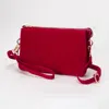 Fashnzfab Plain Faux Suede Crossbody Clutch Bag In Red