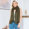 Fashnzfab Plain Shawl Poncho Scarf In Green
