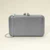 Fashnzfab Plain Shimmer Evening Clutch Bag / Crossbody Bag In Gray